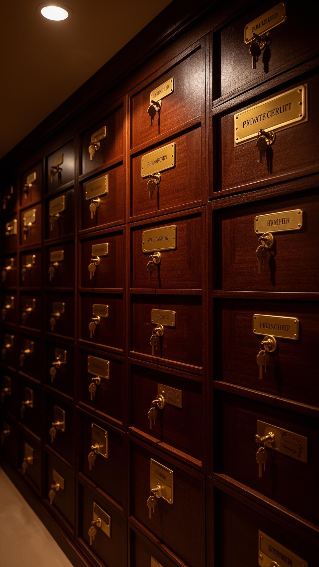 Private cigar storage lockers